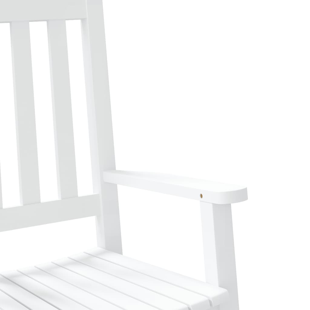 Cadeira de baloiço infantil madeira de álamo maciça branco