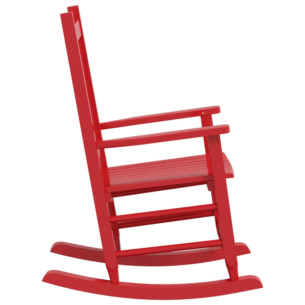 Cadeira de baloiço infantil madeira de álamo maciça vermelho