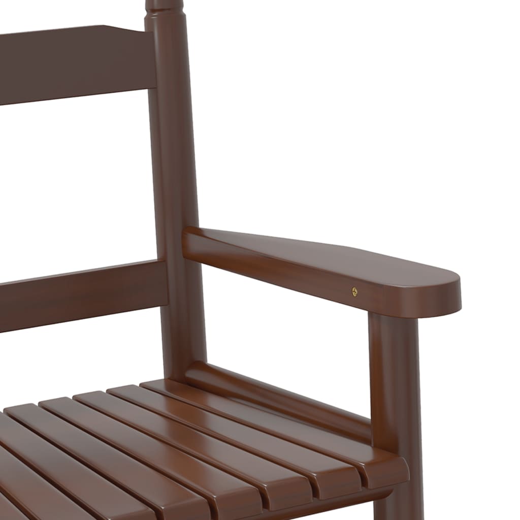 Cadeira de baloiço infantil madeira de álamo maciça castanho