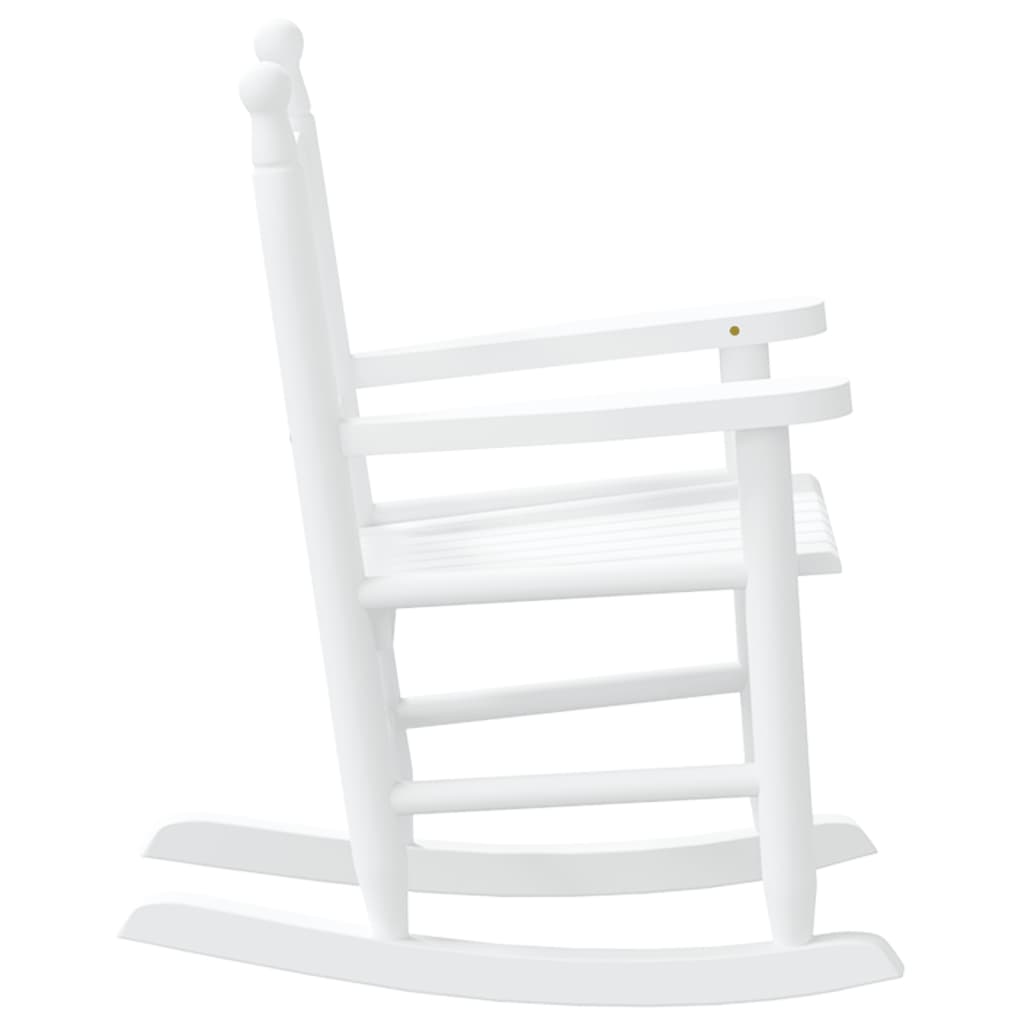 Cadeira de baloiço infantil madeira de álamo maciça branco