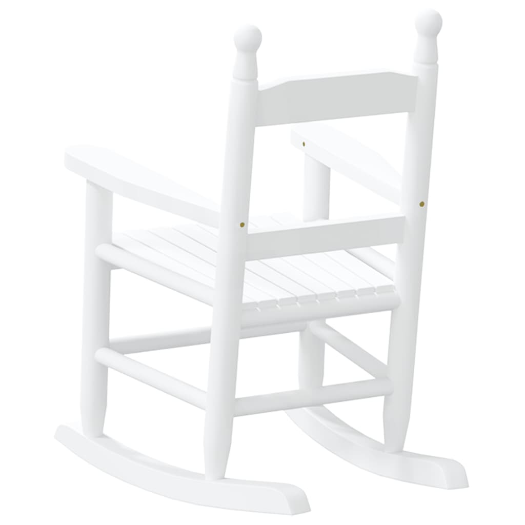 Cadeira de baloiço infantil madeira de álamo maciça branco