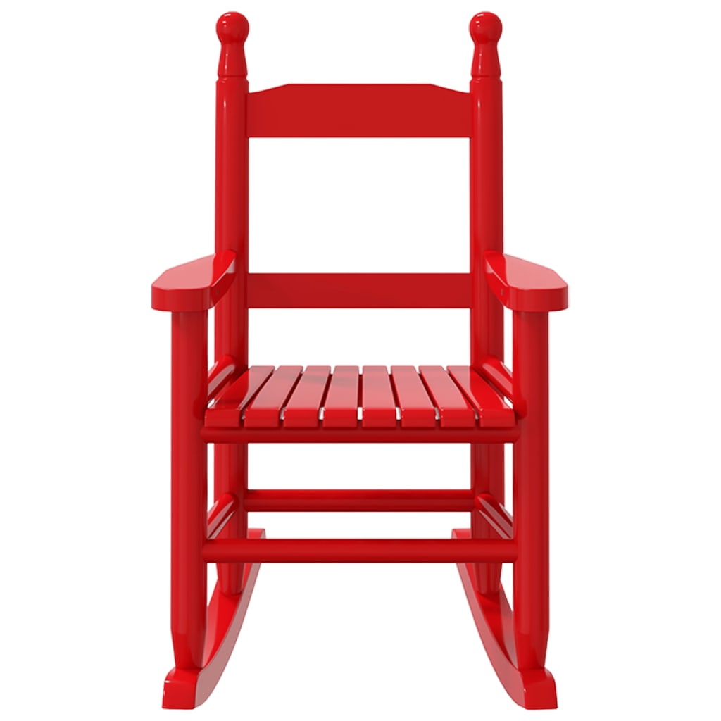 Cadeira de baloiço infantil madeira de álamo maciça vermelho