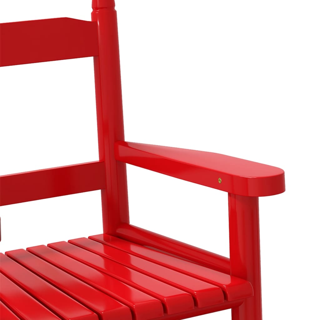Cadeira de baloiço infantil madeira de álamo maciça vermelho