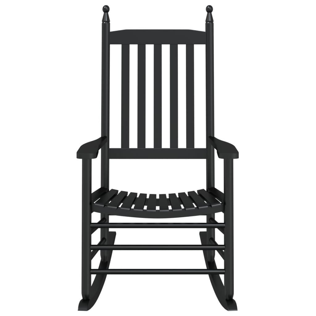 Cadeiras baloiço c/ assentos curvos 2 pcs álamo maciço preto