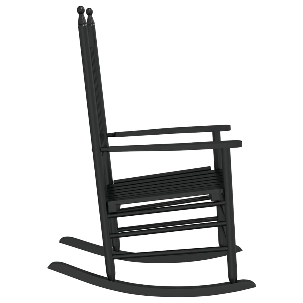 Cadeiras baloiço c/ assentos curvos 2 pcs álamo maciço preto