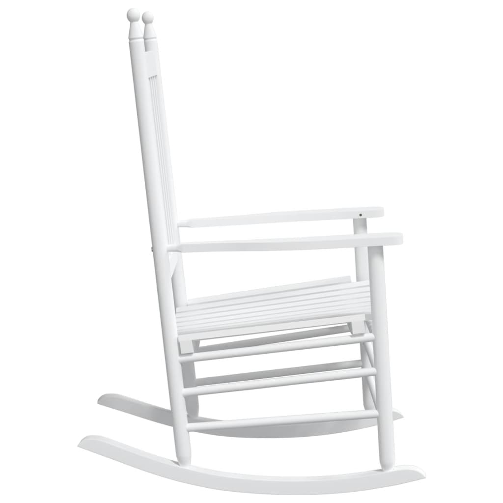 Cadeiras baloiço c/ assentos curvos 2 pcs abeto maciço branco