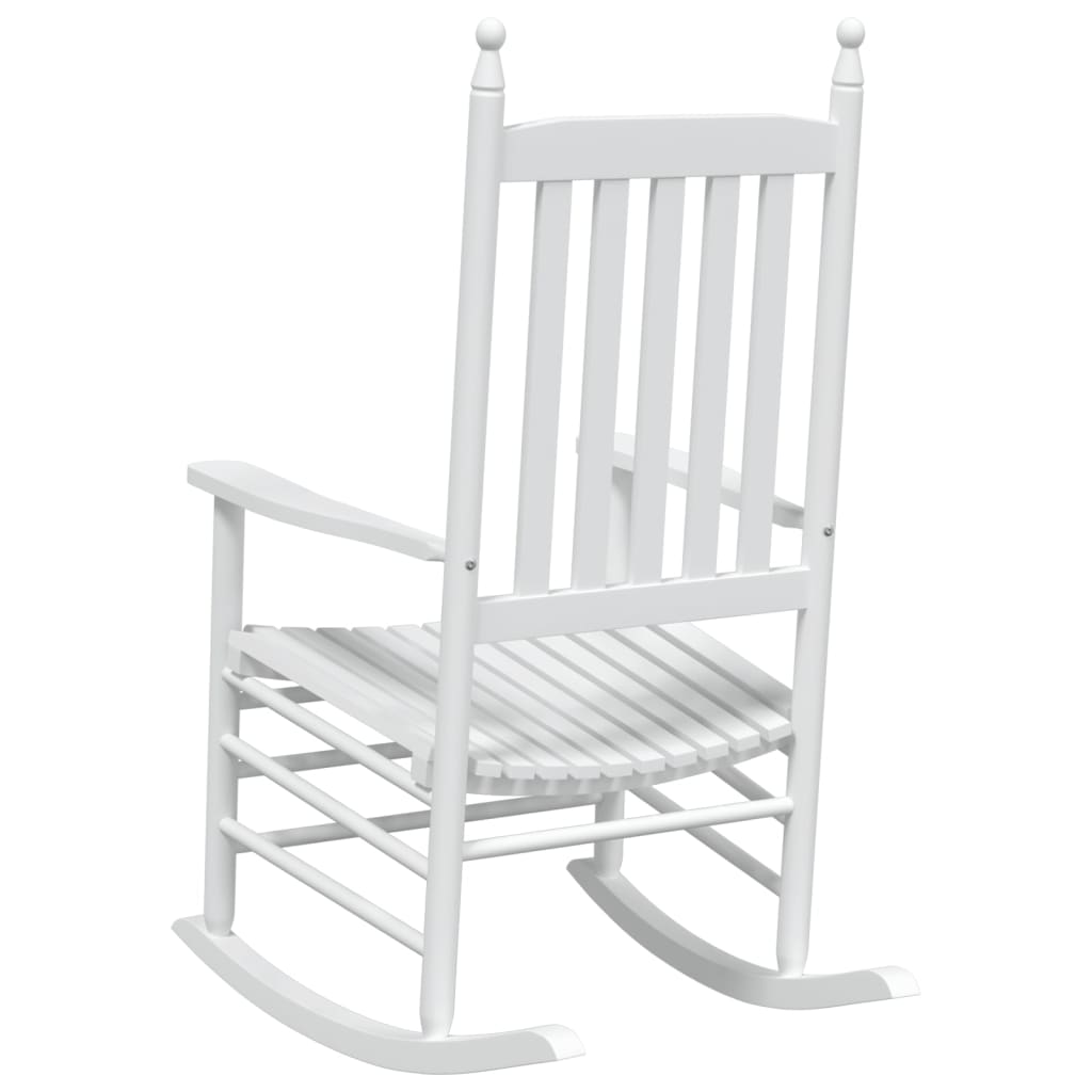 Cadeiras baloiço c/ assentos curvos 2 pcs abeto maciço branco