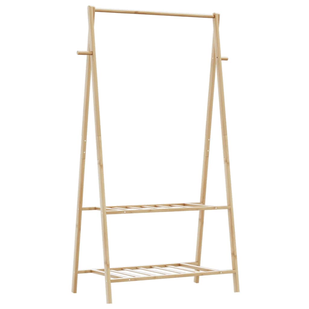 Roupeiro com prateleiras 96x45,5x150,5 cm bambu