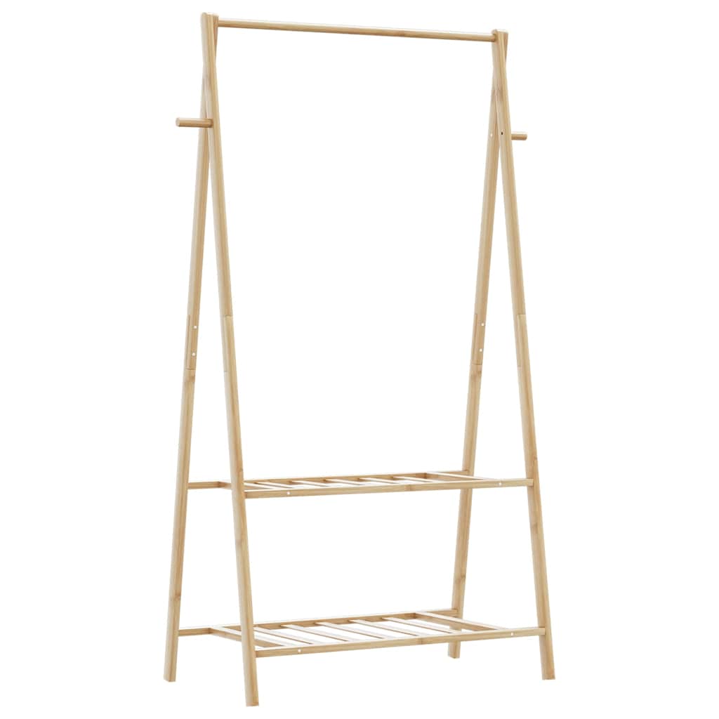 Roupeiro com prateleiras 96x45,5x150,5 cm bambu