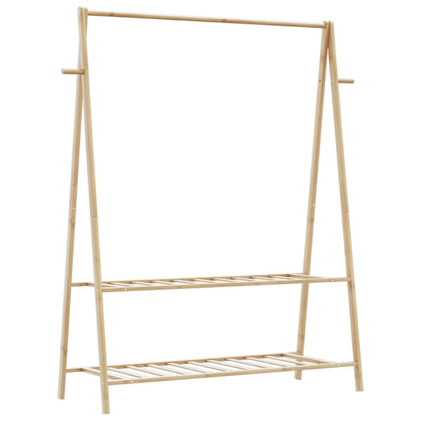 Roupeiro com prateleiras 132x45,5x150,5 cm bambu