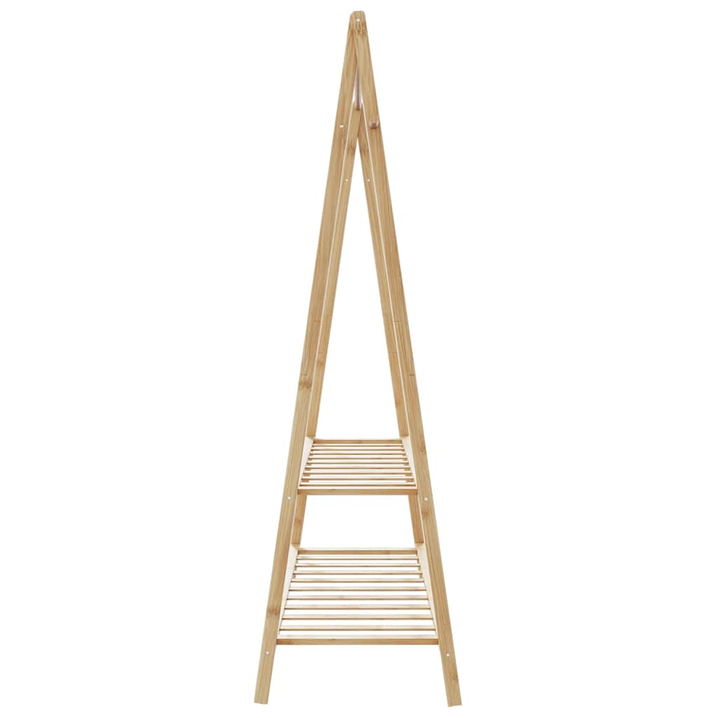 Roupeiro com prateleiras 132x45,5x150,5 cm bambu