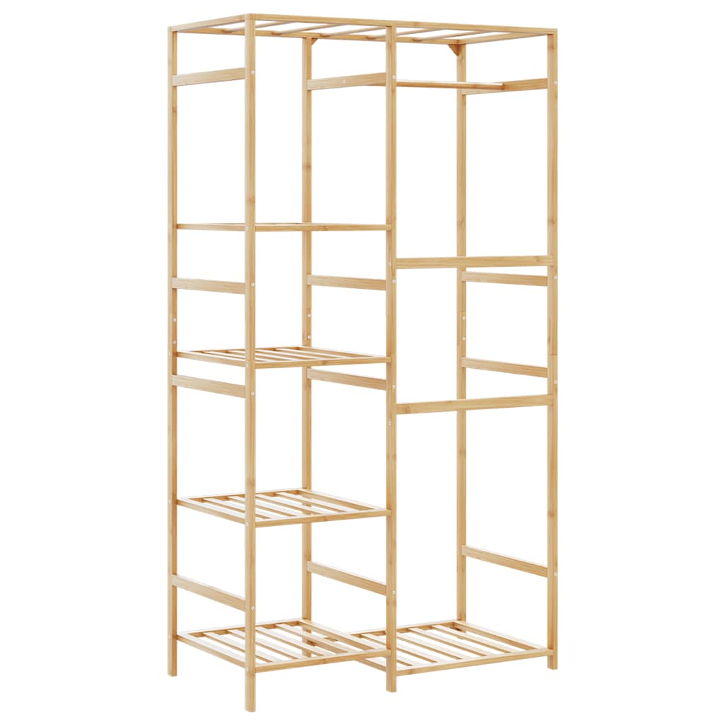 Roupeiro com prateleiras 100x50x184,5 cm bambu
