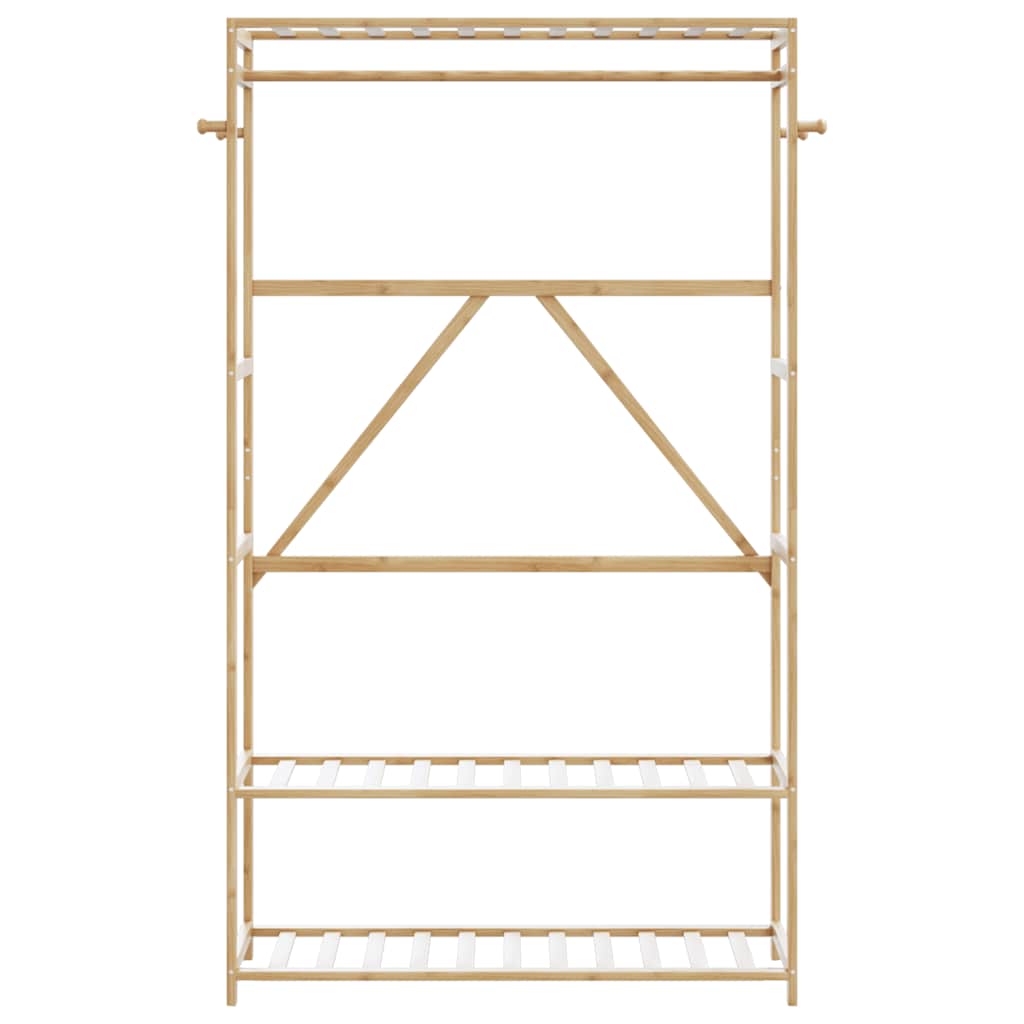 Roupeiro com prateleiras 110x40x175 cm bambu