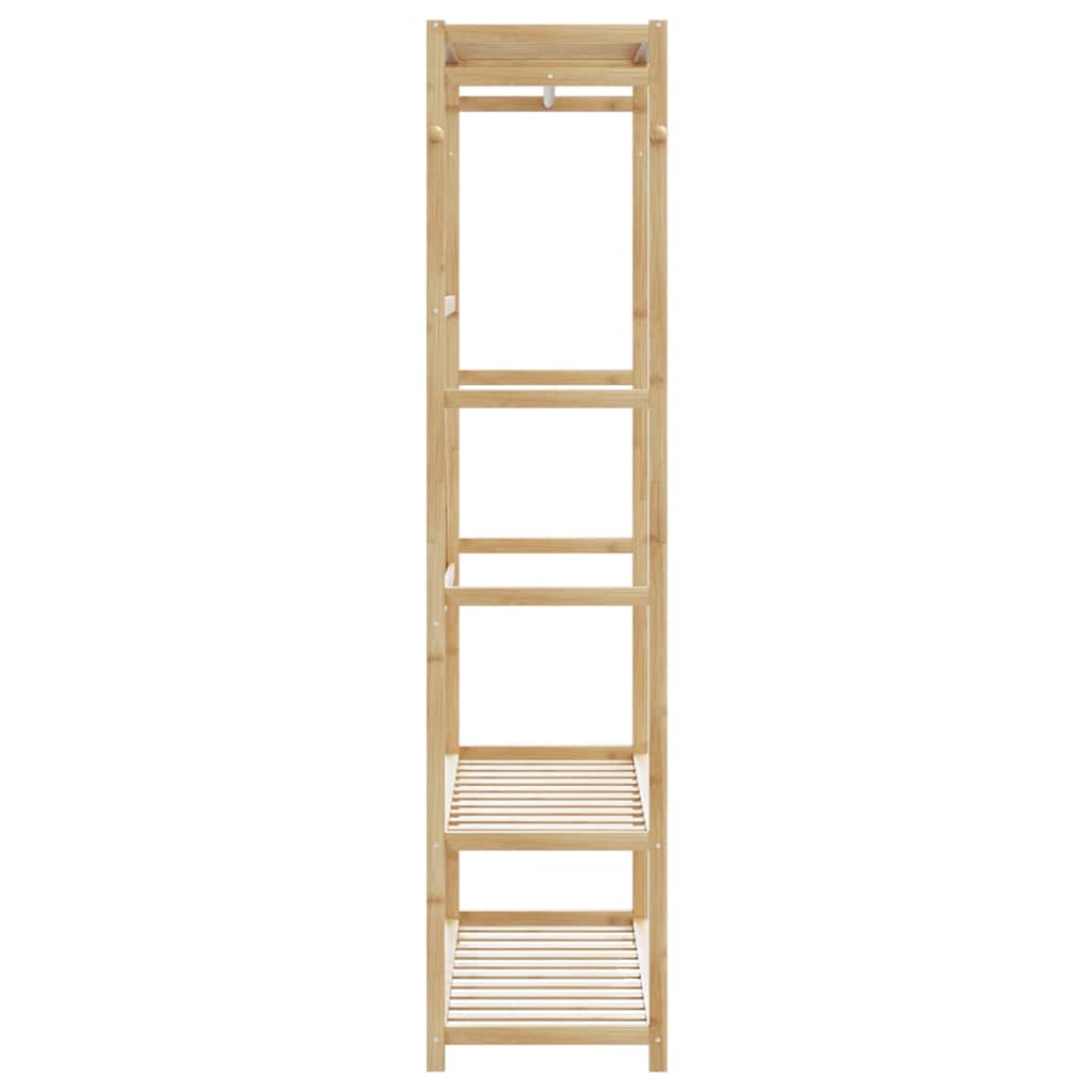 Roupeiro com prateleiras 110x40x175 cm bambu