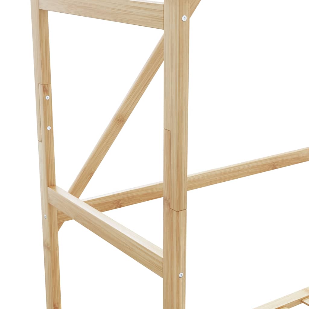 Roupeiro com prateleiras 110x40x175 cm bambu