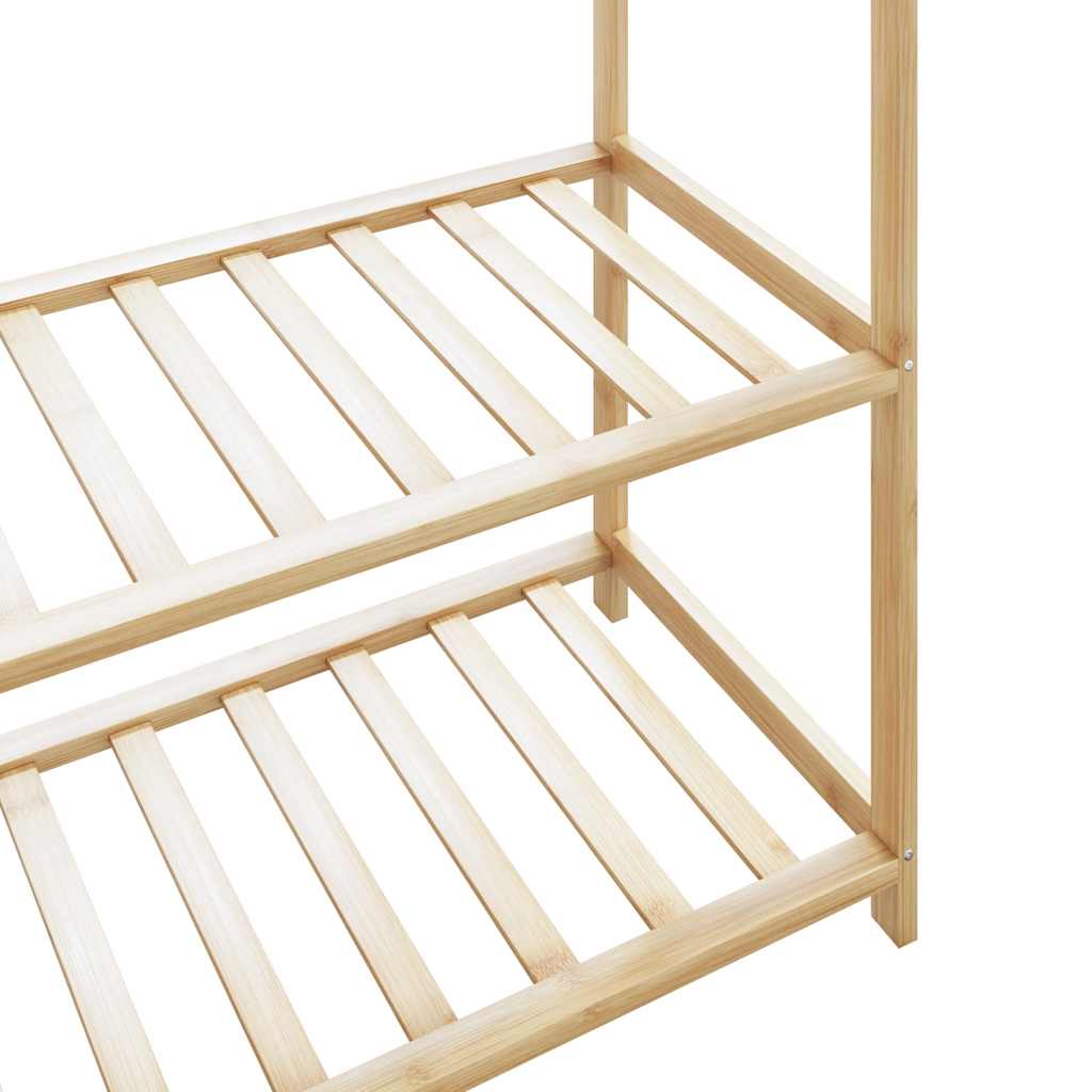 Roupeiro com prateleiras 110x40x175 cm bambu