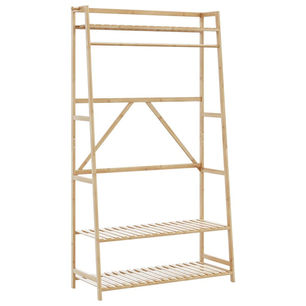 Roupeiro com prateleiras 110x40x180 cm bambu