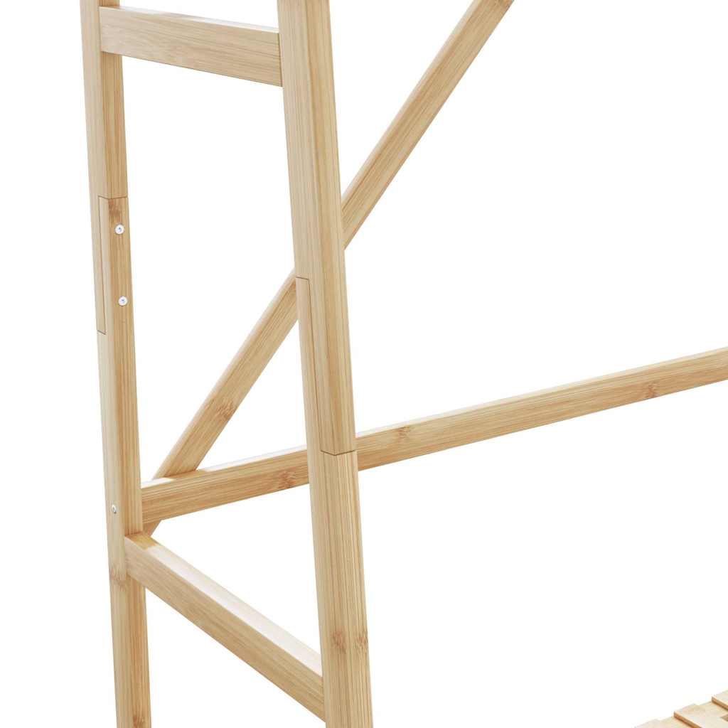 Roupeiro com prateleiras 110x40x180 cm bambu