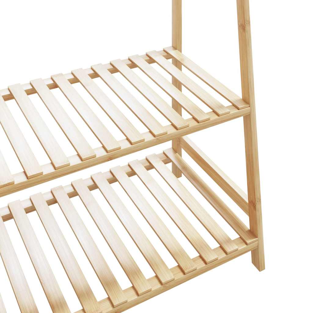 Roupeiro com prateleiras 110x40x180 cm bambu