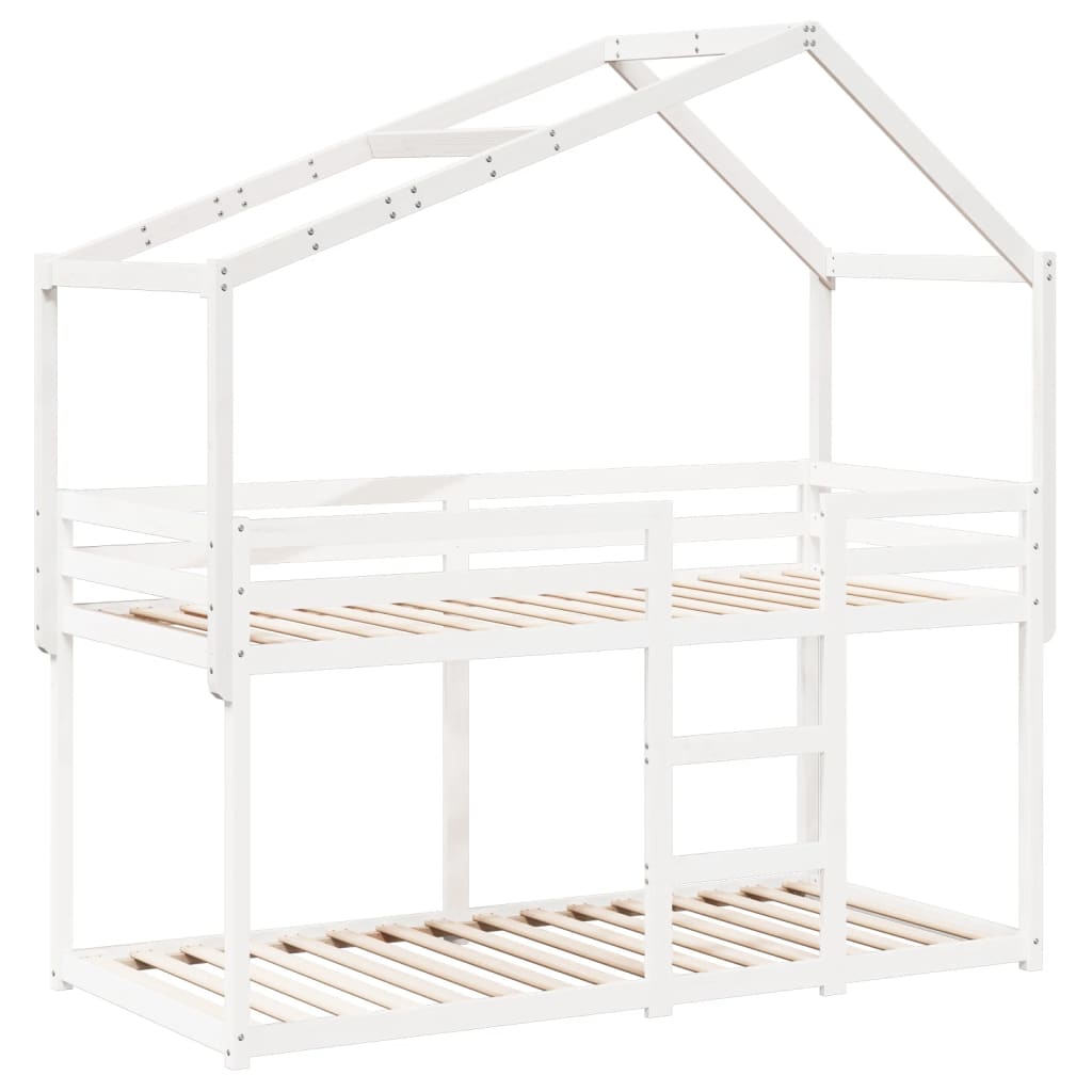 Telhado de cama infantil 213x85,5x144,5 cm pinho maciço branco