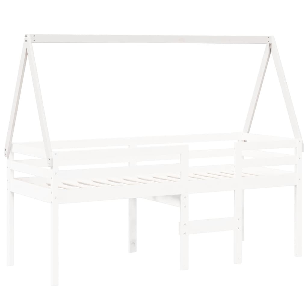 Telhado de cama infantil 203x80,5x142 cm pinho maciço branco