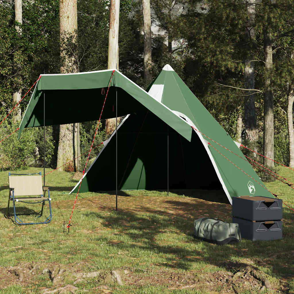Tenda de campismo tipi para 5 pessoas impermeável verde