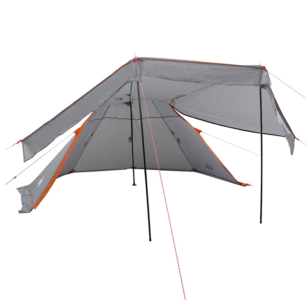 Tenda de campismo tipi para 5 pessoas impermeável cinzento