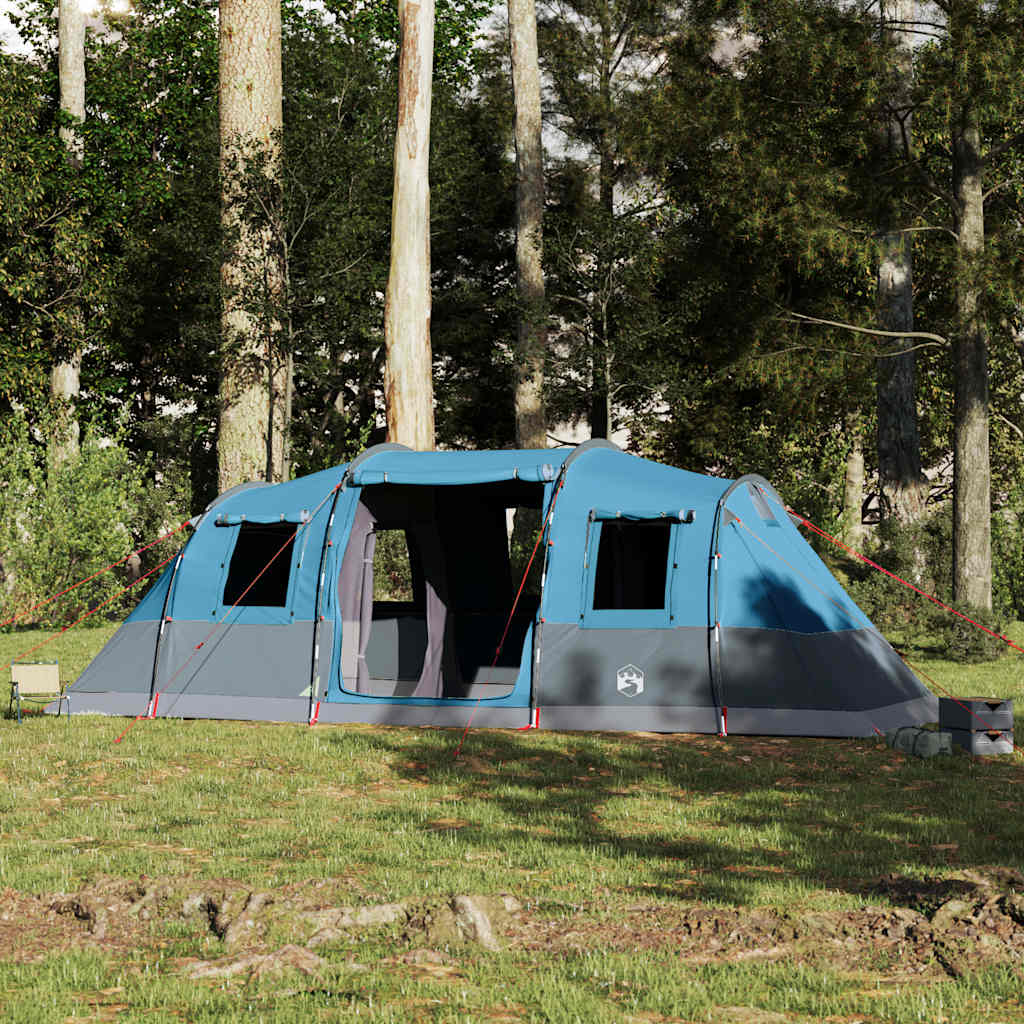 Tenda familiar túnel para 6 pessoas impermeável azul