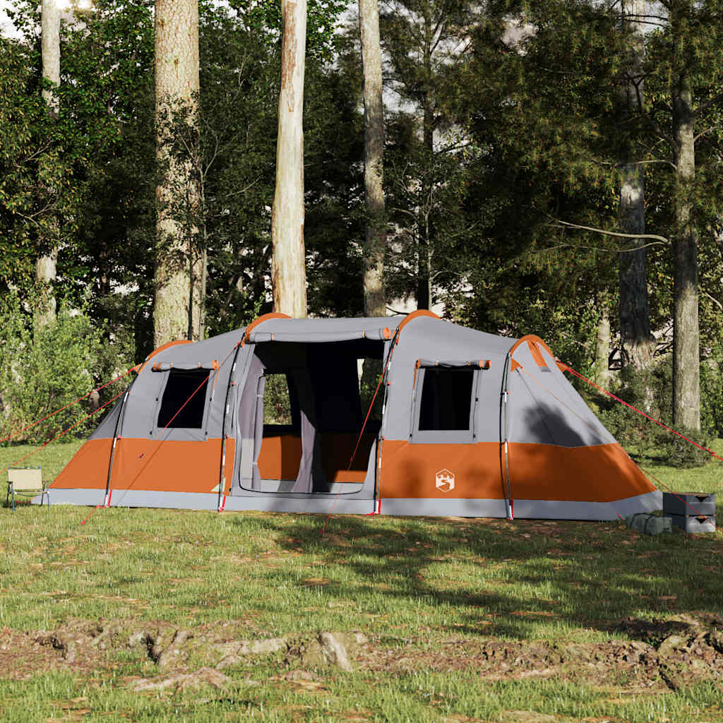 Tenda familiar túnel para 6 pessoas impermeável cinzento