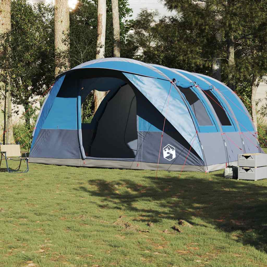 Tenda de campismo túnel para 5 pessoas impermeável azul