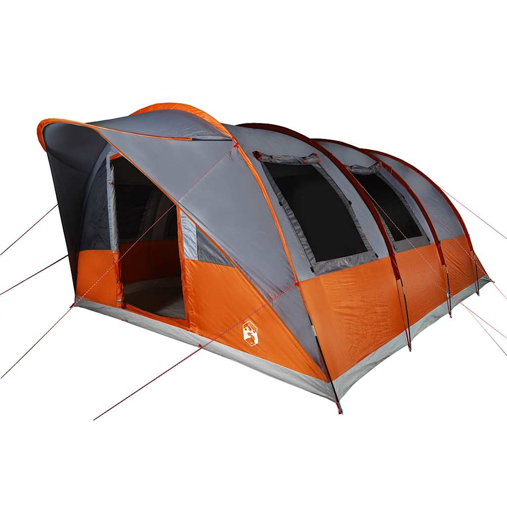 Tenda de campismo túnel p/ 5 pessoas impermeável cinza/laranja