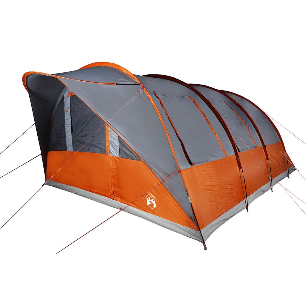 Tenda de campismo túnel p/ 5 pessoas impermeável cinza/laranja