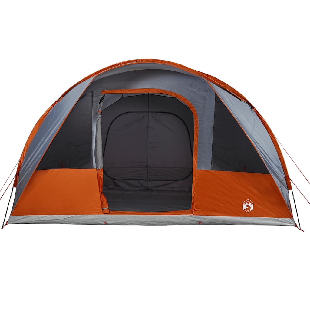 Tenda de campismo túnel p/ 5 pessoas impermeável cinza/laranja