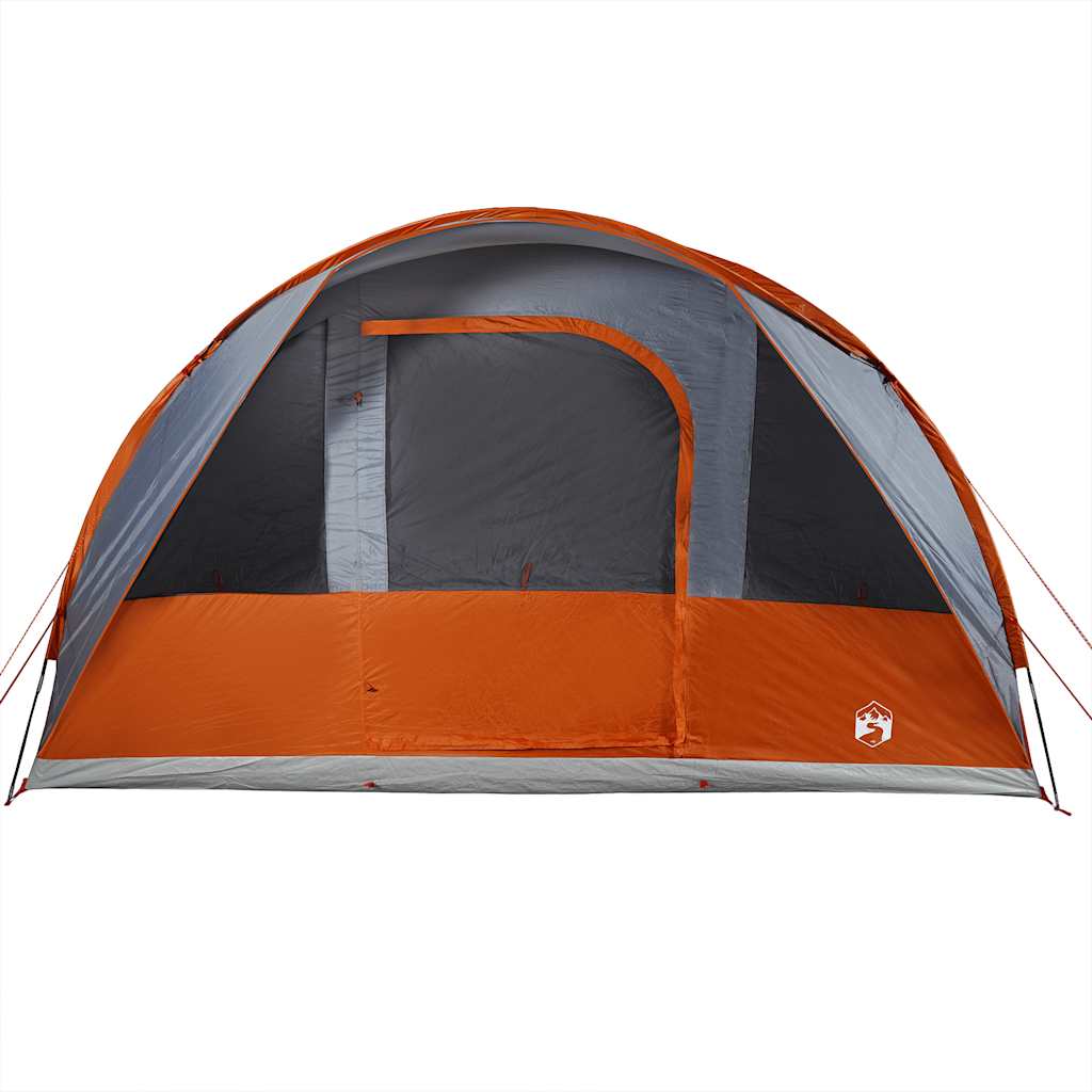 Tenda de campismo túnel p/ 5 pessoas impermeável cinza/laranja