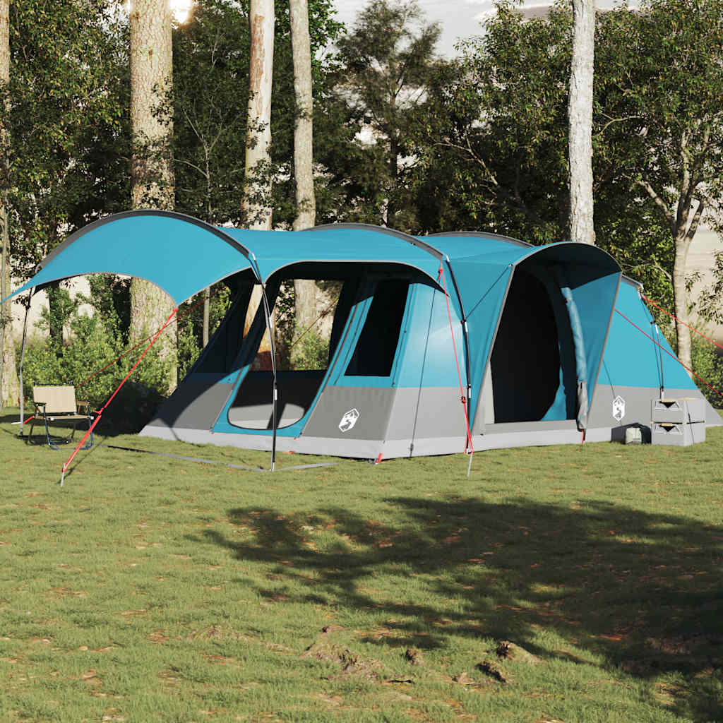 Tenda de campismo túnel para 5 pessoas impermeável azul