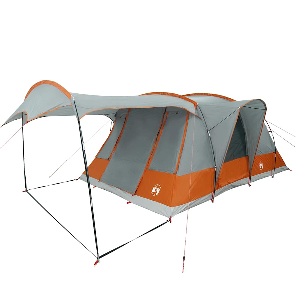 Tenda de campismo túnel p/ 5 pessoas impermeável cinza/laranja