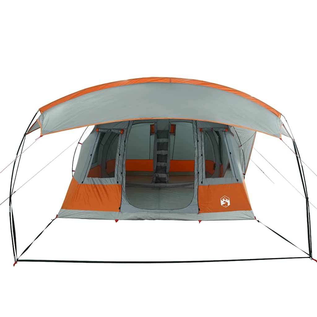 Tenda de campismo túnel p/ 5 pessoas impermeável cinza/laranja