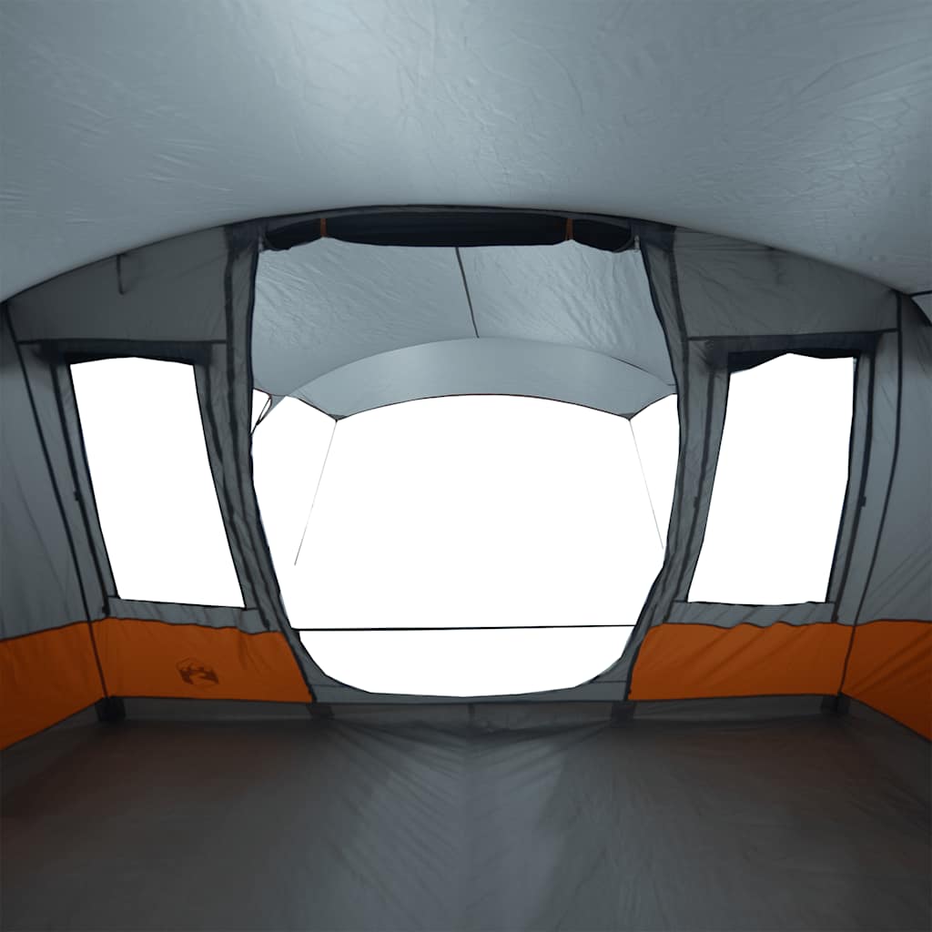 Tenda de campismo túnel p/ 5 pessoas impermeável cinza/laranja