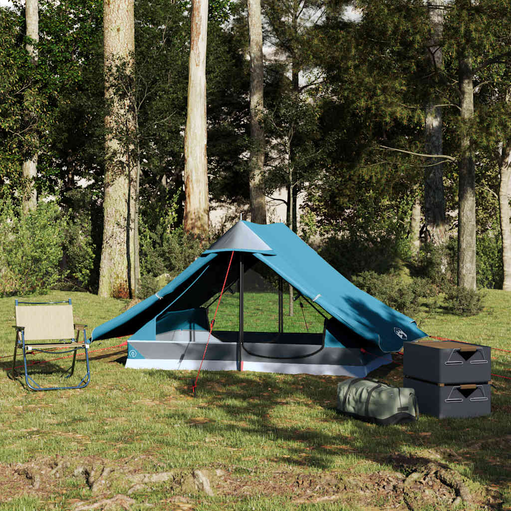 Tenda de campismo para 2 pessoas tecido impermeável azul
