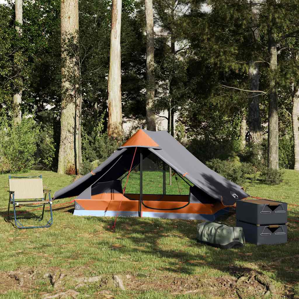 Tenda de campismo p/ 2 pessoas tecido impermeável cinza
