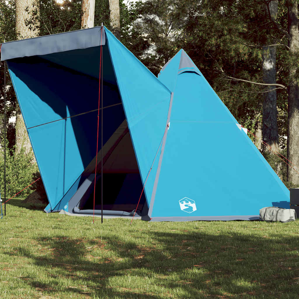 Tenda familiar tipi para 6 pessoas impermeável azul