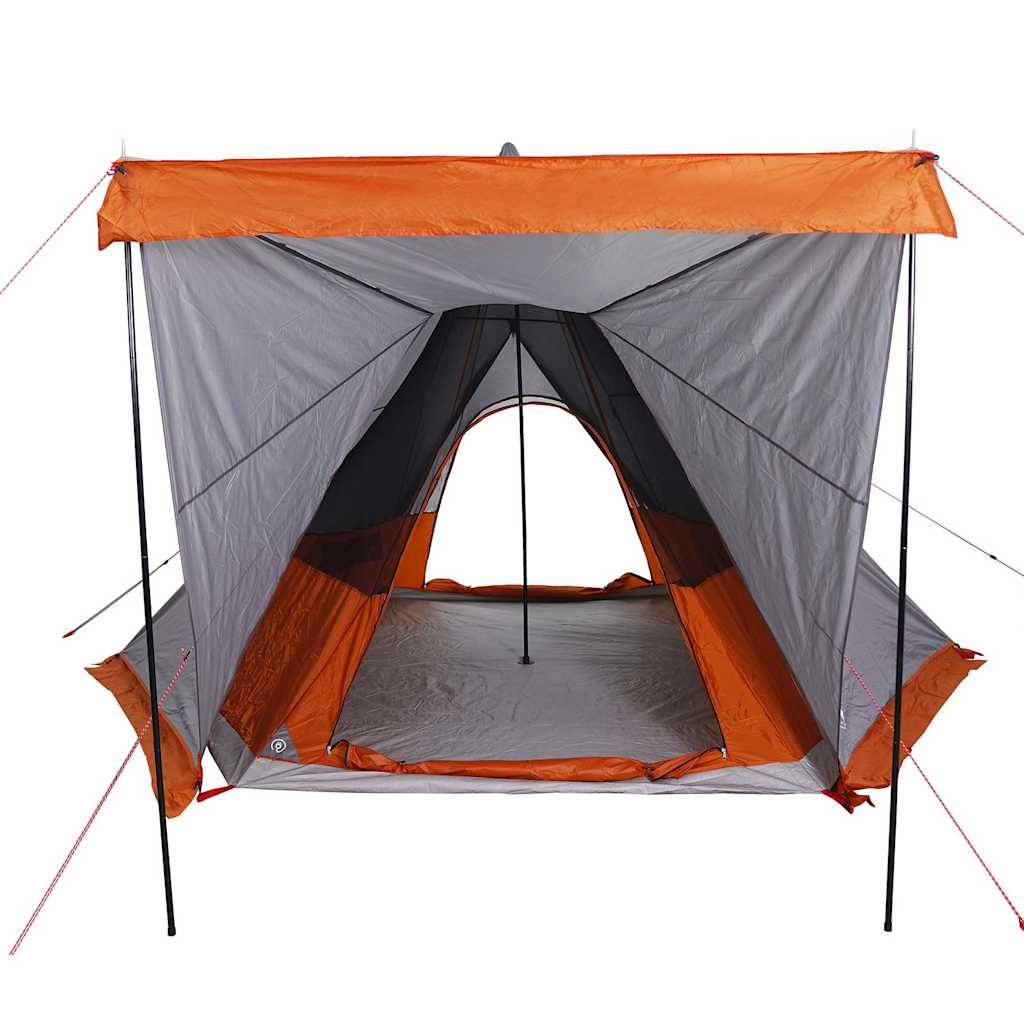 Tenda familiar tipi para 6 pessoas impermeável cinza/laranja
