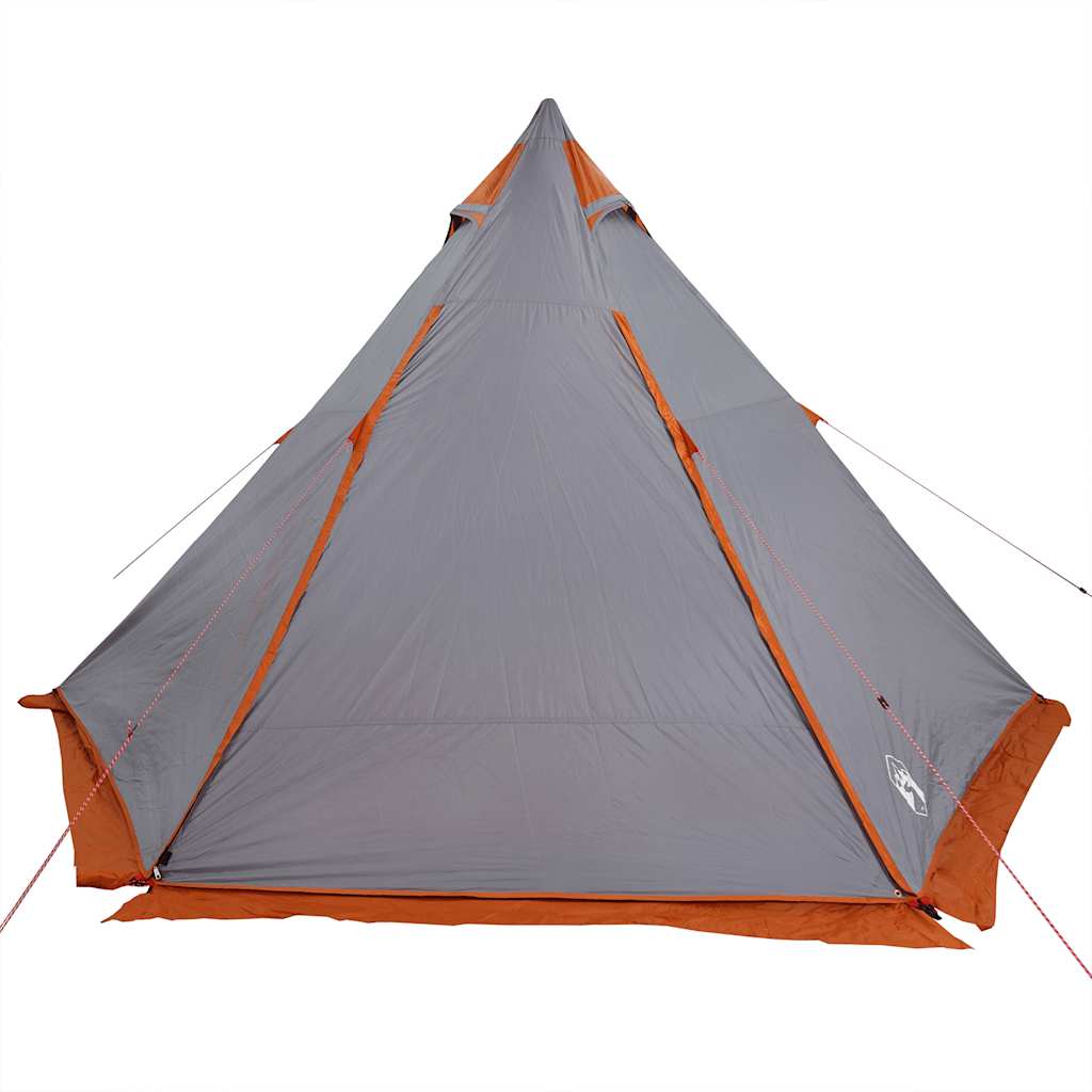 Tenda familiar tipi para 6 pessoas impermeável cinza/laranja