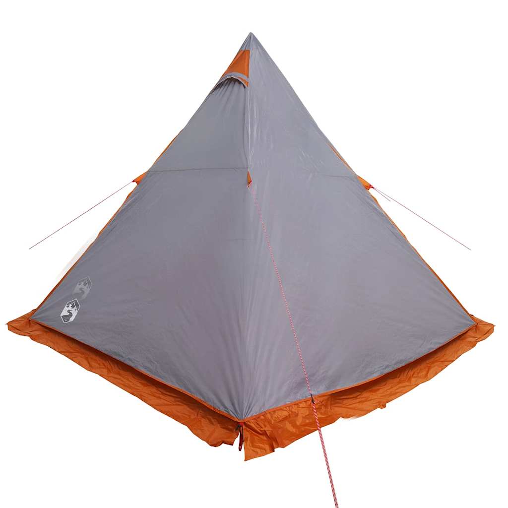 Tenda familiar tipi para 6 pessoas impermeável cinza/laranja