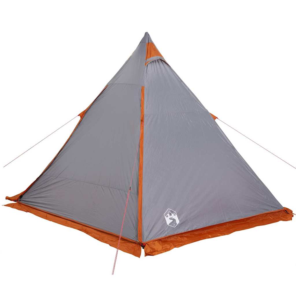 Tenda familiar tipi para 6 pessoas impermeável cinza/laranja