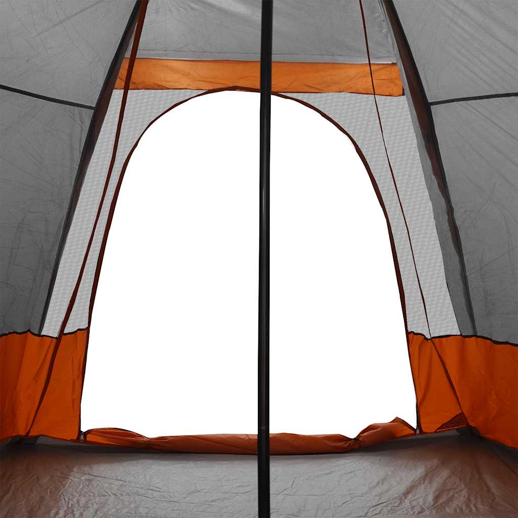 Tenda familiar tipi para 6 pessoas impermeável cinza/laranja