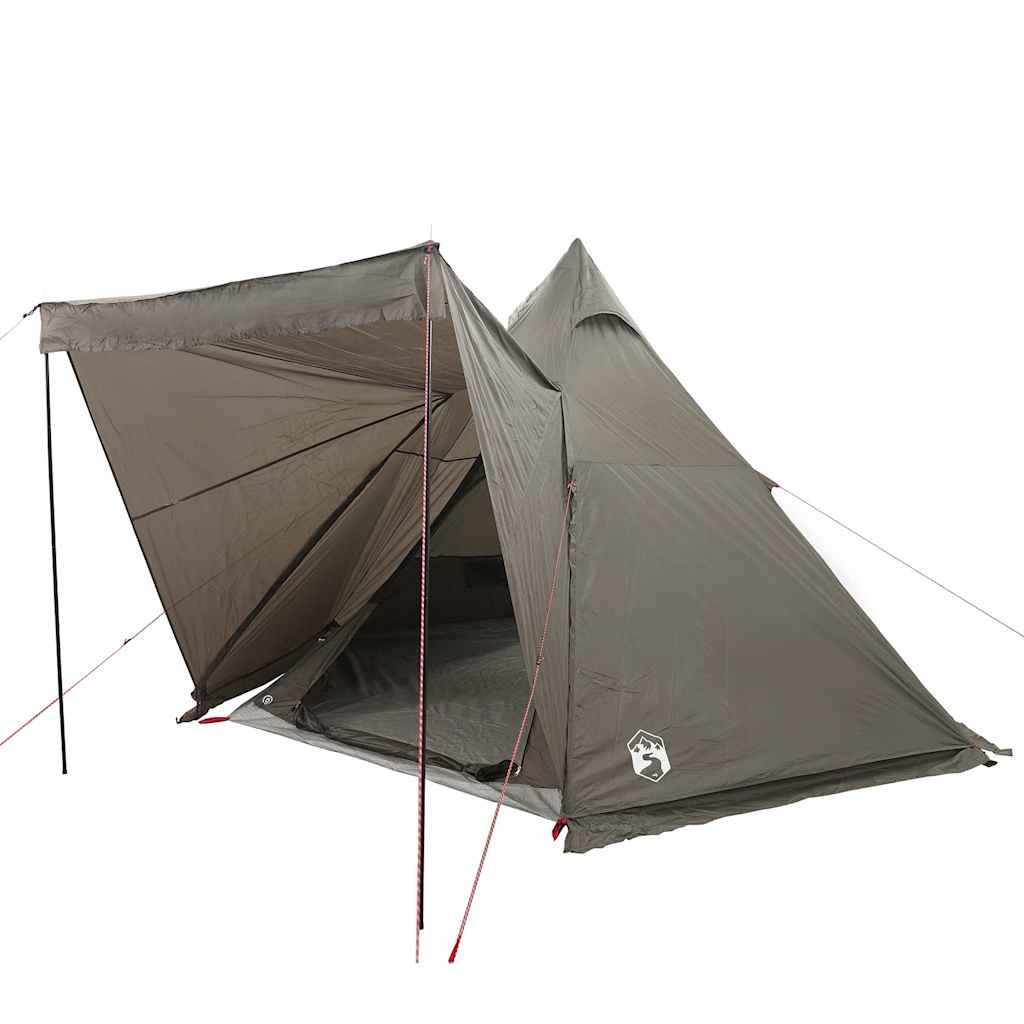 Tenda familiar tipi para 6 pessoas impermeável castanho