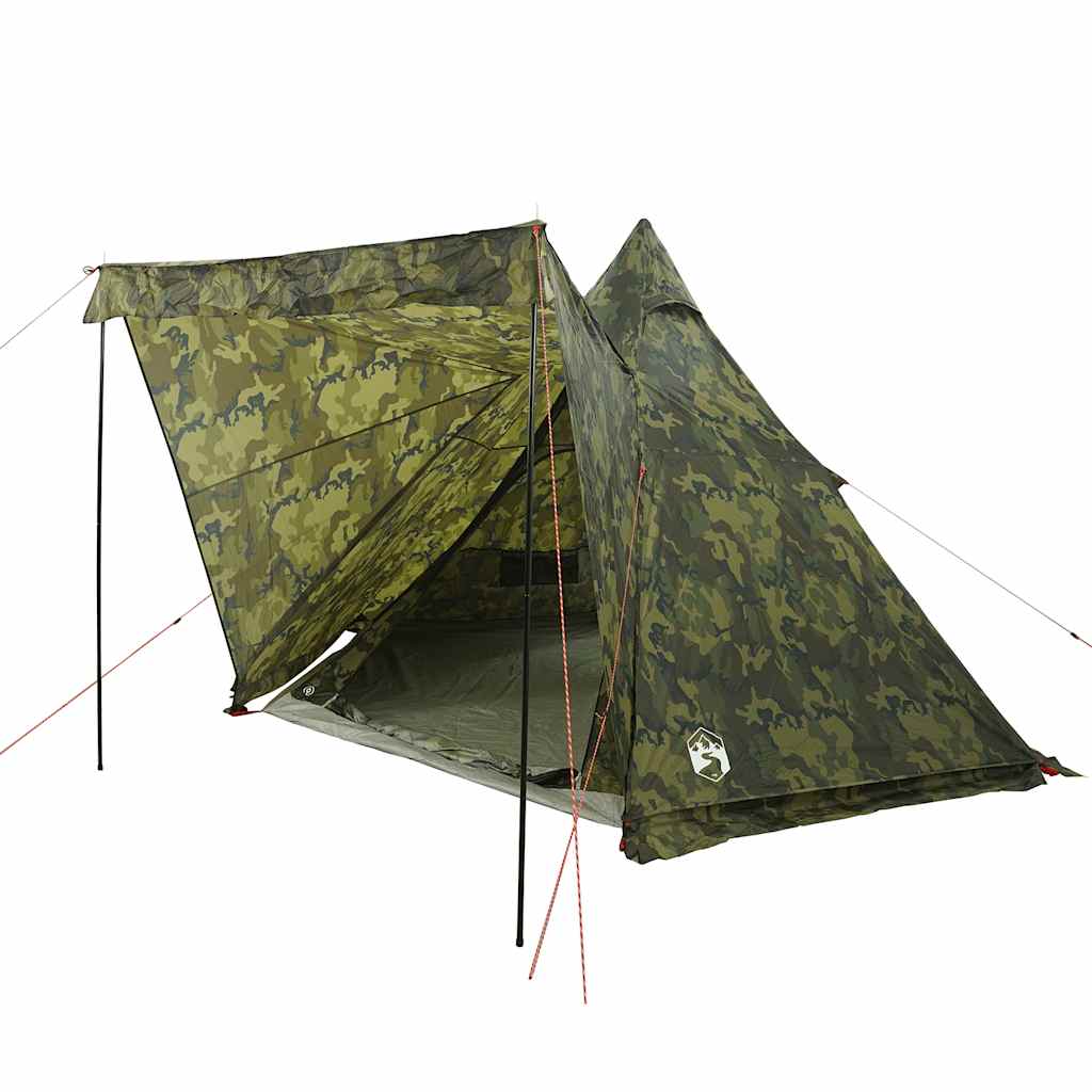 Tenda familiar tipi para 6 pessoas impermeável camuflagem