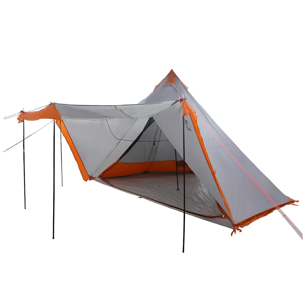 Tenda familiar tipi para 6 pessoas impermeável cinza/laranja