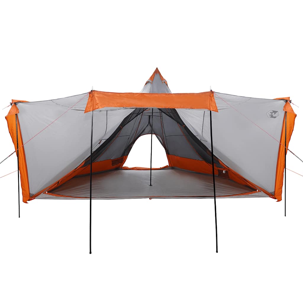 Tenda familiar tipi para 6 pessoas impermeável cinza/laranja